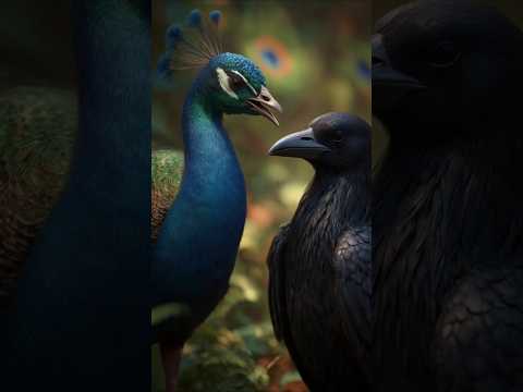 A crow and peacock feather's story 😟#shorts #aishorts #utsabaistoryworld #foryou