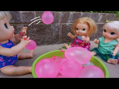 BABY ALIVE Water Balloon Fight With Audrey!