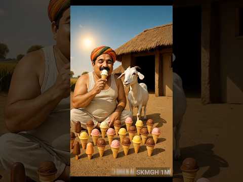 Farmer eats all icecream 😢 #ai #farmer #goat