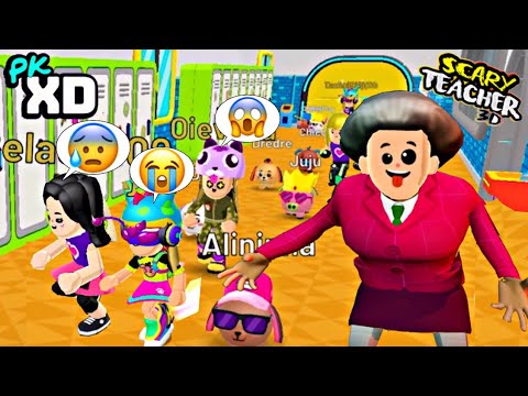 PK XD VIREI A SCARY TEACHER E CORRI ATRAS DOS ALUNOS NA ROTINA DOS INSCRITOS PETER GAMES PETER TOYS