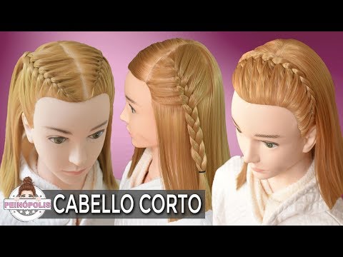 3 PEINADOS con TRENZAS para CABELLO CORTO - SEMIRECOGIDOS FACILES y RAPIDOS