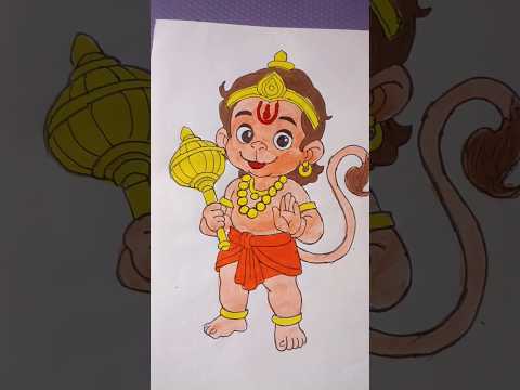 Cute hanuman ji drawing ❤️#shorts #hanuman #art #drawingprocess #trending #viral @MrBeast