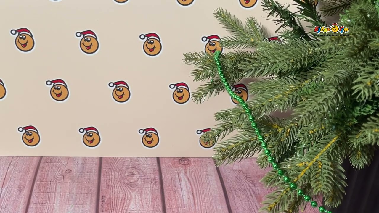 Украшение елочное бусы зеленые пластиковые 1,5м - видео