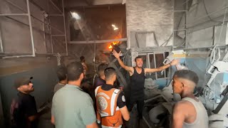 تفقد  آثار قصف طائرات الاحتلال الإسرائيلي منازل في حي الزيتون بمدينة غزة