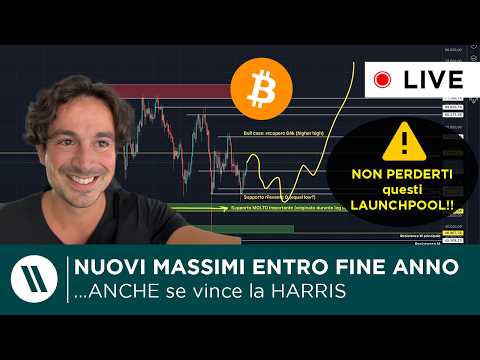 BITCOIN: NUOVI MASSIMI ENTRO IL 2024 ANCHE SE VINCE LA HARRIS | NON PERDERTI QUESTI LAUNCHPOOL!!