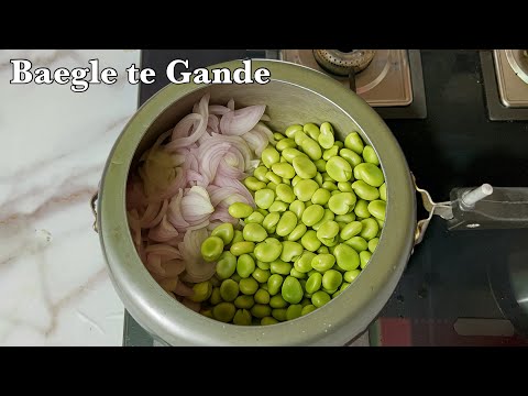 Fava beans and Onion recipe|Baegle te Gande |Kashmiri style Fava beans recipe.