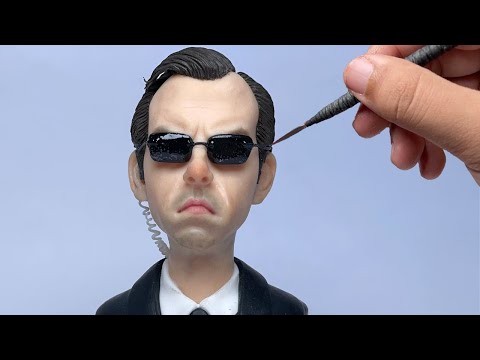 Sculpting AGENT SMITH (the Matrix) with Polymer Clay  Timelapse  #shorts