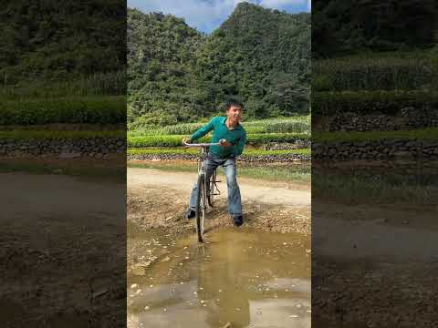 Crossing Flooded Road with  wooden stick #shortsvideo