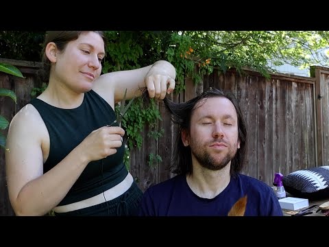 ASMR Outside | Backyard Haircut, Oil Massage & Head Scratching