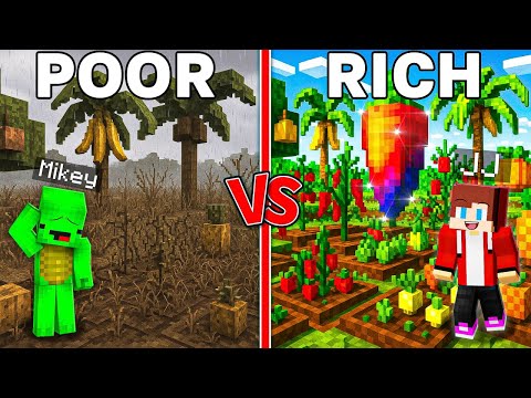 JJ and Mikey Grow A Garden POOR vs RICH - in Minecraft Challenge Maizen JJ Mikey!