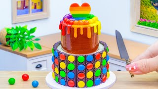 How To Make Mini Cake | Best of Miniature 2-tier Chocolate Rainbow Pop it Cake by Lotus Cakes