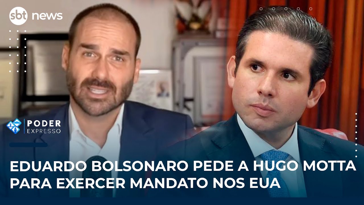 Eduardo Bolsonaro pede a Hugo Motta para exercer mandato nos EUA | SBT News