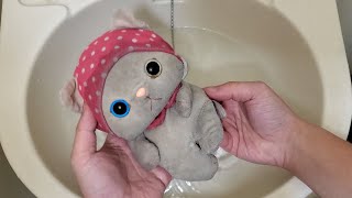 【ぬいぐるみ】二年ぶりに白い子猫を洗ってみた【洗濯】