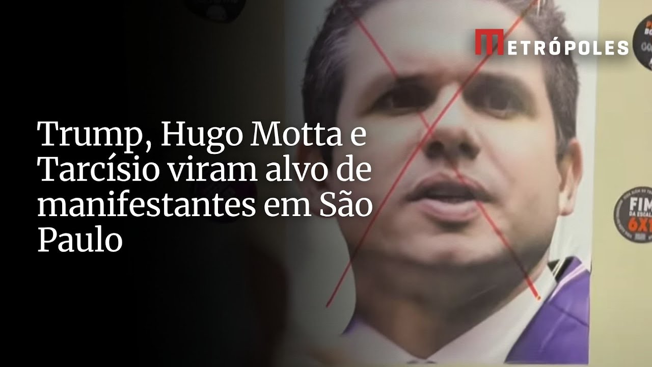 Trump Hugo Motta e Tarcísio viram alvo de manifestantes em São Paulo