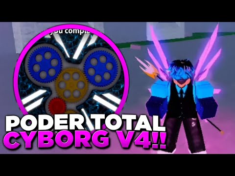 DESPERTEI TODO O PODER DA RAÇA V4 DA CYBORG NO BLOX FRUIT!!!