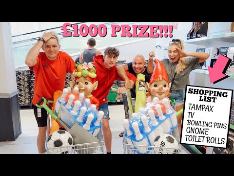 FIRST ONE TO complete the shopping list challenge WINS £1000!!