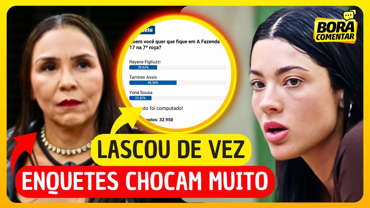 🚨MUDOU TUDO! Enquete ATUALIZADA mostra REVIRAVOLTA entre Yoná e Ray! Quem vai sair hoje da A Fazenda