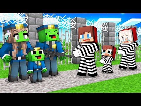 How JJ Family Survive Their First Arrest in Minecraft (Maizen)