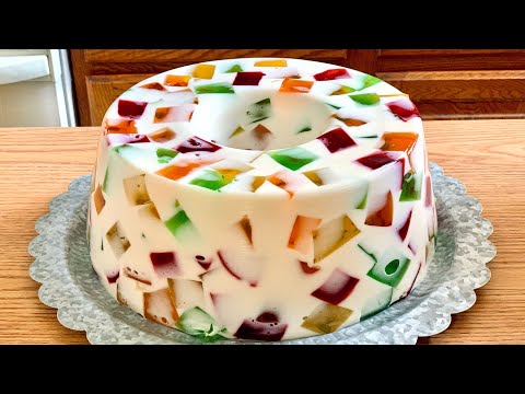 GELATINA DE MOSAICO CON 2 INGREDIENTES,FÁCIL 😋