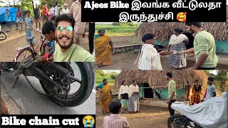 Ajees bike இவங்க வீட்டுலதா இருந்துச்சி 😍 Bike chain cut 😭 #TTF #TTF_VASAN #TWIN_THROTTLERS #JARVIS