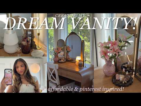 CREATING MY DREAM VANITY SETUP 🤍 *pinterest inspired* building furniture, decorating, vanity tour!