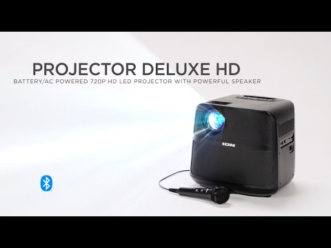 ION Audio Projector Deluxe HD - Battery or AC Powered 720P HD LED Bluetooth® Projector With Speakers