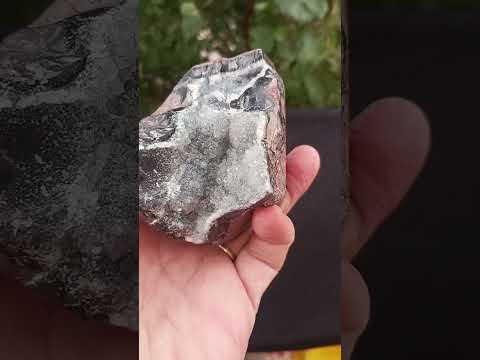 Black Galaxy Amethyst Crystals on Andesite with Agate Lace