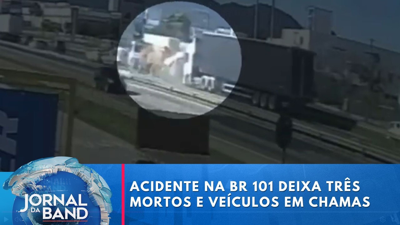 Acidente de caminhão causa incêndio e três mortes