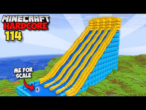 I Built The WORLDS BIGGEST WATERSLIDE in Minecraft Hardcore (#114)