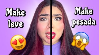 MAKE LEVE DE UM LADO E MAKE PESADA DO OUTRO 😱💖