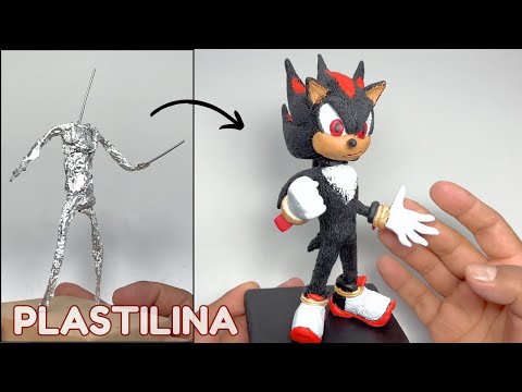 Como hacer a SHADOW de plastilina paso a paso (SONIC 3) - Mi mundo de Plastilina