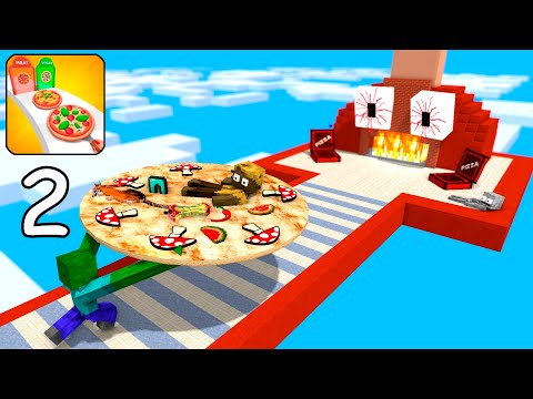 Minecraft Mobs: I WANT PIZZA RUNNER 2 CHALLENGE - Minecraft animation