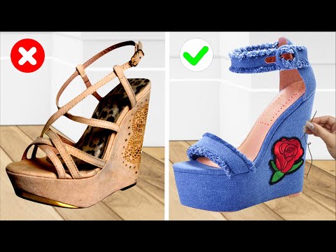 Truques Geniais e Fáceis de Como Consertar Sapatos em Casa Fácil | Shoe and Sandal Repair 8 Jeans