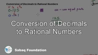 Conversion of Decimals to Rational Numbers