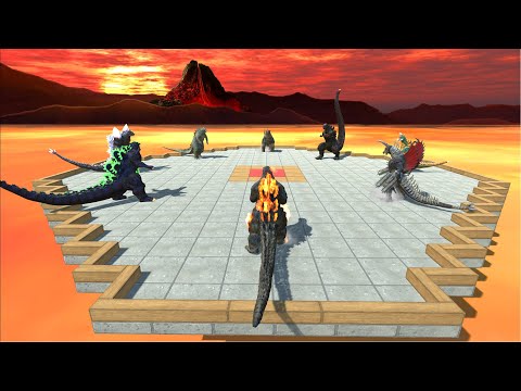 Battle Royale Over Hot Lava of Godzilla - Animal Revolt Battle Simulator