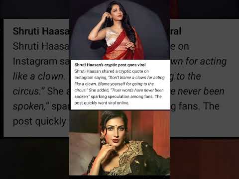 Shruti Haasan’s “clown” post sparks buzz online#ShrutiHaasan #ViralPost  #ClownQuote #BollywoodBuzz