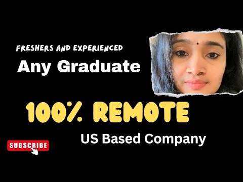 100% Remote Jobs for Freshers and Experience|US based Company| Permanent Work from Home|Any Graduate