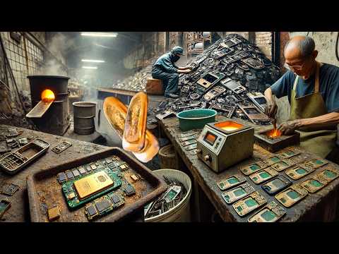 The Complete Procedure to Extract GOLD from Scraped Mobile Phones | Recycling Scrap Phones for Gold