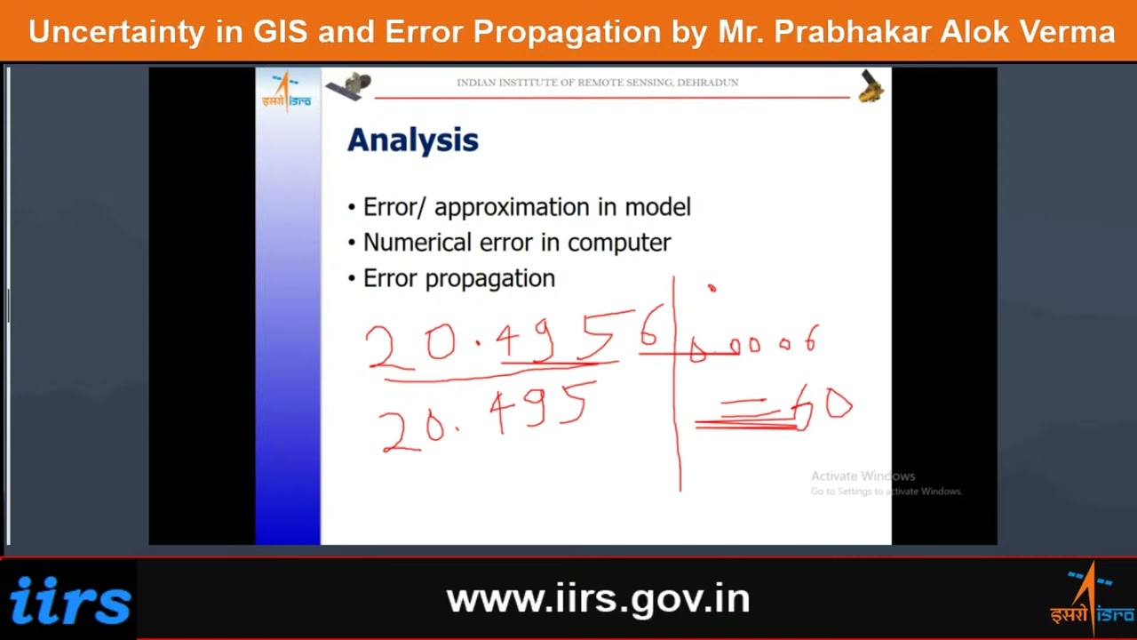 Uncertainty in GIS and Error Propagation by Mr. Prabhakar Alok Verma
