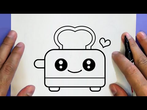 HOW TO DRAW A CUTE TOASTER, STEP BY STEP, DRAW Cute things