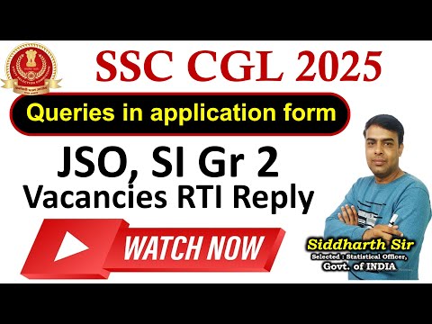 Queries in application - CGL 2025 Exam Notification #gyanshila #statistics_jso_course #ssccgl2025