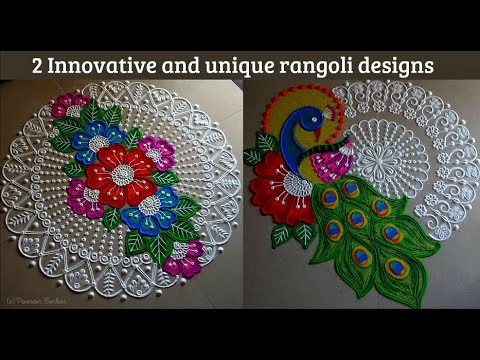 Beautiful relaxing sand art | Creative and unique rangoli designs for festivals | Peacock kolam