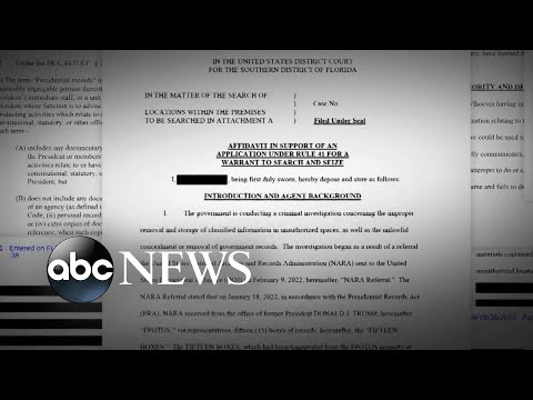 Department of Justice releases FBI affidavit used to justify search of Trump’s estate | Nightline