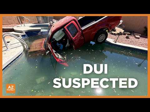 DUI suspected after driver ends up in Gilbert backyard pool