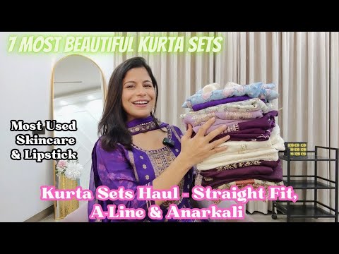 Huge Kurta Pant Dupatta Haul | Wedding Guest Looks l Anarkali l Face Cream l Lipstick l Dream Simple