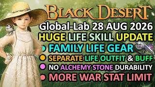 FAMILY LIFE GEAR, REMOVE ALCHEMY STONE DURABILITY, NEW WAR LIMIT (BDO Global Lab Update 28 AUG 2026)