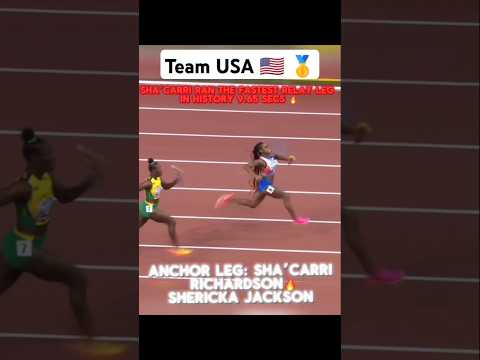 Shacarri Richardson wins gold 🥇 for USA 4X100 Olympics relay #sprint