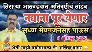 महाराष्ट्रात मेघगर्जनेसह मुसळधार | तिसऱ्या आठवड्यात अतिवृष्टीचे तांडव, पूरस्थिती#डॉ_मच्छिंद्र_बांगर 
