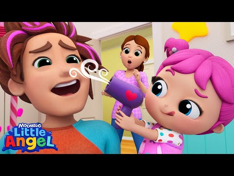 Jill's Hair Salon - Experiment with Dad | Little Angel Kids Songs & Nursery Rhymes