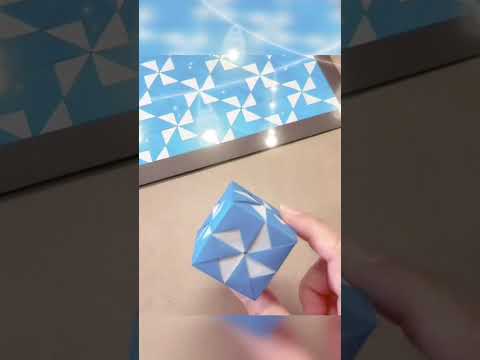 折り紙 風車模様のキューブ(平面にも!)作り方は関連動画からみてね#diy #handmade #papercraft #paper #origami #cube #оригами